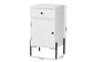 Baxton Studio Nefeli Mid-Century Transitional White Finished Wood and Black Metal 1-Drawer Storage Cabinet FredCo