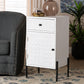 Baxton Studio Nefeli Mid-Century Transitional White Finished Wood and Black Metal 1-Drawer Storage Cabinet FredCo