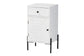 Baxton Studio Nefeli Mid-Century Transitional White Finished Wood and Black Metal 1-Drawer Storage Cabinet FredCo