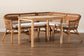 Baxton Studio Nella Modern Bohemian Natural Brown Finished Wood and Rattan 3-Piece Dining Nook Set FredCo