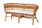 Baxton Studio Nella Modern Bohemian Natural Brown Finished Wood and Rattan 3-Piece Dining Nook Set FredCo