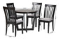 Baxton Studio Nellie Modern Grey Fabric and Dark Brown Wood 5-Piece Dining Set FredCo
