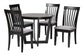 Baxton Studio Nellie Modern Grey Fabric and Dark Brown Wood 5-Piece Dining Set FredCo