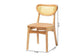 Baxton Studio Nenet Mid-Century Modern Oak Brown Finished Wood and Rattan 2-Piece Dining Chair Set FredCo