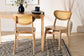 Baxton Studio Nenet Mid-Century Modern Oak Brown Finished Wood and Rattan 2-Piece Dining Chair Set FredCo