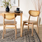 Baxton Studio Nenet Mid-Century Modern Oak Brown Finished Wood and Rattan 2-Piece Dining Chair Set FredCo