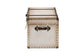 Baxton Studio Nevio Vintage Weathered White Canvas Storage Trunk FredCo