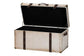 Baxton Studio Nevio Vintage Weathered White Canvas Storage Trunk FredCo