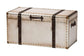 Baxton Studio Nevio Vintage Weathered White Canvas Storage Trunk FredCo