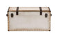 Baxton Studio Nevio Vintage Weathered White Canvas Storage Trunk FredCo