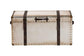 Baxton Studio Nevio Vintage Weathered White Canvas Storage Trunk FredCo