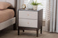 Baxton Studio Nikolai Mid-Century Beige Fabric and Wenge Brown Wood 2-Drawer Nightstand FredCo