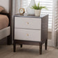 Baxton Studio Nikolai Mid-Century Beige Fabric and Wenge Brown Wood 2-Drawer Nightstand FredCo