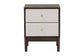 Baxton Studio Nikolai Mid-Century Beige Fabric and Wenge Brown Wood 2-Drawer Nightstand FredCo