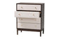 Baxton Studio Nikolai Mid-Century Beige Fabric and Wenge Brown Wood 4-Drawer Chest FredCo