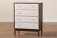 Baxton Studio Nikolai Mid-Century Beige Fabric and Wenge Brown Wood 4-Drawer Chest FredCo
