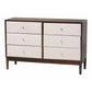Baxton Studio Nikolai Mid-Century Beige Fabric and Wenge Brown Wood 6-Drawer Dresser FredCo