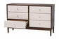 Baxton Studio Nikolai Mid-Century Beige Fabric and Wenge Brown Wood 6-Drawer Dresser FredCo
