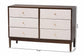 Baxton Studio Nikolai Mid-Century Beige Fabric and Wenge Brown Wood 6-Drawer Dresser FredCo
