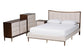 Baxton Studio Nikolai Mid-Century Channel Tufted Beige Fabric and Wenge Brown Wood 4-Piece Queen Bedroom Set FredCo