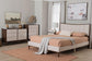 Baxton Studio Nikolai Mid-Century Channel Tufted Beige Fabric and Wenge Brown Wood 4-Piece Queen Bedroom Set FredCo