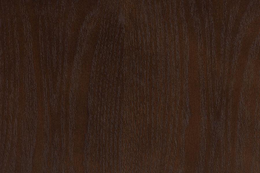 Baxton Studio Nikolai Mid-Century Channel Tufted Beige Fabric and Wenge Brown Wood 4-Piece Queen Bedroom Set FredCo