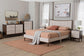 Baxton Studio Nikolai Mid-Century Channel Tufted Beige Fabric and Wenge Brown Wood 5-Piece Queen Bedroom Set FredCo