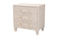 Baxton Studio Nira Modern Beige Faux Shagreen 3-Drawer Storage Cabinet FredCo