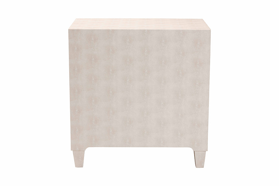 Baxton Studio Nira Modern Beige Faux Shagreen 3-Drawer Storage Cabinet FredCo