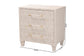 Baxton Studio Nira Modern Beige Faux Shagreen 3-Drawer Storage Cabinet FredCo