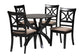 Baxton Studio Noemi Modern Beige Fabric and Dark Brown Finished Wood 5-Piece Dining Set FredCo
