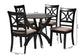 Baxton Studio Noemi Modern Beige Fabric and Dark Brown Finished Wood 5-Piece Dining Set FredCo