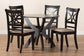 Baxton Studio Noemi Modern Beige Fabric and Dark Brown Finished Wood 5-Piece Dining Set FredCo