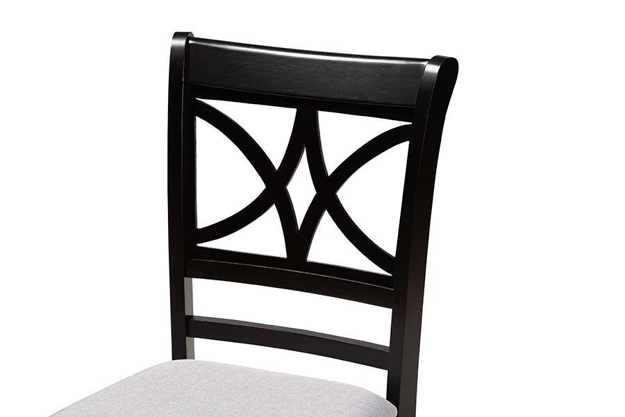 Baxton Studio Noemi Modern Grey Fabric and Dark Brown Finished Wood 5-Piece Dining Set FredCo