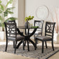 Baxton Studio Noemi Modern Grey Fabric and Dark Brown Finished Wood 5-Piece Dining Set FredCo