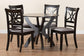 Baxton Studio Noemi Modern Grey Fabric and Dark Brown Finished Wood 5-Piece Dining Set FredCo