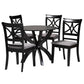 Baxton Studio Noemi Modern Grey Fabric and Dark Brown Finished Wood 5-Piece Dining Set FredCo