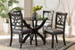 Baxton Studio Noemi Modern Grey Fabric and Dark Brown Finished Wood 5-Piece Dining Set FredCo