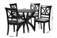 Baxton Studio Noemi Modern Grey Fabric and Dark Brown Finished Wood 5-Piece Dining Set FredCo