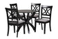 Baxton Studio Noemi Modern Grey Fabric and Dark Brown Finished Wood 5-Piece Dining Set FredCo