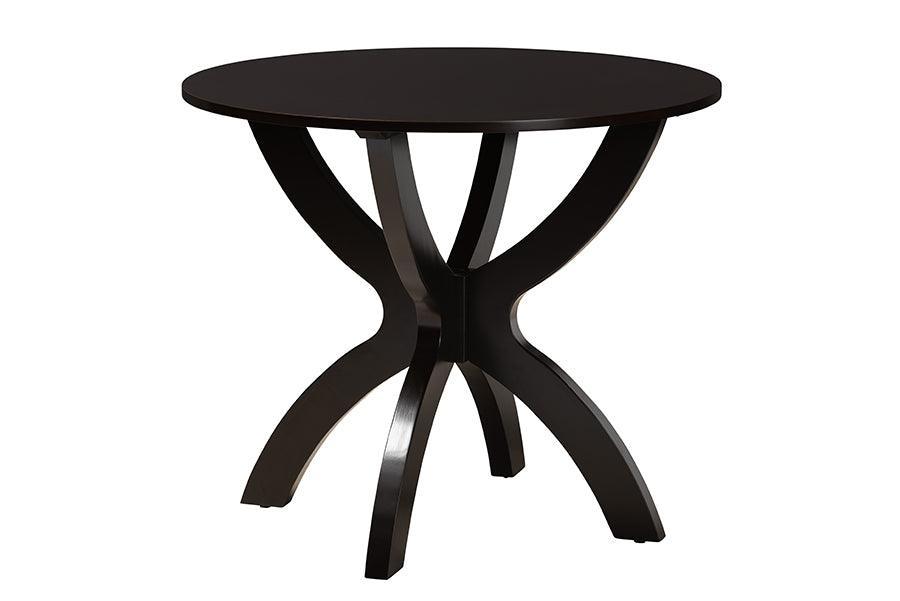 Baxton Studio Noemi Modern Grey Fabric and Dark Brown Finished Wood 5-Piece Dining Set FredCo