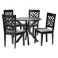Baxton Studio Norah Modern Grey Fabric and Dark Brown Finished Wood 5-Piece Dining Set FredCo