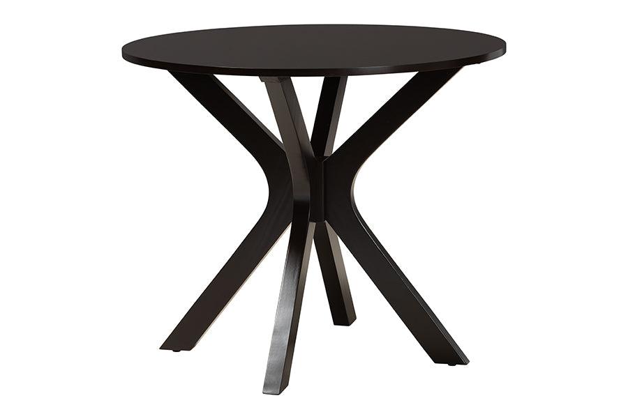 Baxton Studio Norah Modern Grey Fabric and Dark Brown Finished Wood 5-Piece Dining Set FredCo