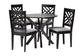 Baxton Studio Norah Modern Grey Fabric and Dark Brown Finished Wood 5-Piece Dining Set FredCo
