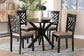 Baxton Studio Norah Modern Sand Fabric and Dark Brown Finished Wood 5-Piece Dining Set FredCo