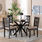 Baxton Studio Norah Modern Sand Fabric and Dark Brown Finished Wood 5-Piece Dining Set FredCo
