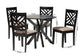 Baxton Studio Norah Modern Sand Fabric and Dark Brown Finished Wood 5-Piece Dining Set FredCo