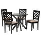 Baxton Studio Norah Modern Sand Fabric and Dark Brown Finished Wood 5-Piece Dining Set FredCo