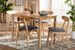 Baxton Studio Norwin Mid-Century Grey Fabric and Natural Brown Finished Wood 5-Piece Dining Set FredCo