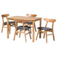 Baxton Studio Norwin Mid-Century Grey Fabric and Natural Brown Finished Wood 5-Piece Dining Set FredCo